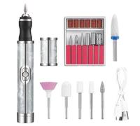 Taladro de manicura, kit de taladro eléctrico de uñas, herramienta de multifuncional, recargable por USB, removedor de esmalte de gel de bajo ruido para una rápida eliminación de uñas