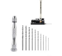 Taladro de mano con 10 brocas para carpintería para modelos, proyectos de bricolaje, aleación de aluminio, mini taladro adecuado para caucho plástico y otros materiales