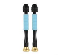 Taladro de mano pequeño 0.3-3.4mm Chuck Cuerpo de aleación de aluminio para modelos de goma de plástico de madera Hobby DIY Herramienta de manualidades Blanco y azul Conjunto de dos piezas (azul)