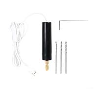 Taladro de mano USB 18W DC 5V/Pluma eléctrica ligera para madera Papel plástico Aluminio/Herramienta de pulido DIY portátil con brocas (negro)