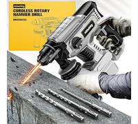 Taladro de martillo giratorio para batería Dewalt de 20 V MAX, sin escobillas, inalámbrico con embrague de seguridad para hormigón/mampostería, 2,5 julios, 1500 RPM, 4 modos de aplicación con mango
