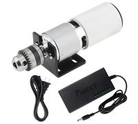Taladro de mesa con motor de CC 775, mandril B10 de 0,6-6 mm, motor de prensa de torno de inversión positiva for fresadora con adaptador de corriente.(US Plug)