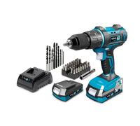Taladro de Percussão Koma Tools Pro Series - Kit Broca de Martillo / Chave de Fenda - 20 V - 2 Baterías 2.0 A + 1 Cargador