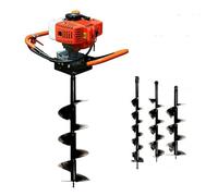 Taladro de tierra de gasolina de 198 cc | Potente excavadora de agujeros de poste para instalación de cercas | Kit de taladro de agujero de tierra con motor de 5200 W