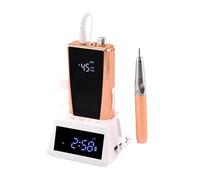 Taladro de uñas 2 en 1 alta potencia, 85 W, sin escobillas, pantalla LCD, 45000 rpm for manicura Fácil de usar(Gold)