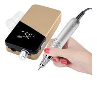 Taladro De Uñas Con Pantalla Digital Hd De 35000rpm, Máquina Pulidora De Uñas Eléctrica Inalámbrica Portátil De 25w, Juego De Herramientas De Manicura Profesionales,gold