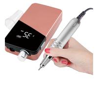 Taladro De Uñas Con Pantalla Digital Hd De 35000rpm, Máquina Pulidora De Uñas Eléctrica Inalámbrica Portátil De 25w, Juego De Herramientas De Manicura Profesionales,rosegold