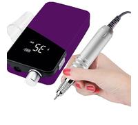 Taladro De Uñas Con Pantalla Digital Hd De 35000rpm, Máquina Pulidora De Uñas Eléctrica Inalámbrica Portátil De 25w, Juego De Herramientas De Manicura Profesionales,purple