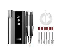 Taladro de uñas de 35000 RPM, máquina de manicura de taladro de uñas recargable for eliminación de Gel, pluma de esmalte de uñas con pantalla LCD, arte de uñas(Nero)