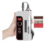 Taladro De Uñas De 50 W Con Carga Portátil, Pulidor De Uñas Eléctrico De Prueba Escrita De 35000 Rpm, Mini Amoladora De Uñas Portátil,White