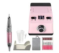 Taladro de uñas de alta calidad de 35000 RPM y 65 W con pantalla HD for manicura profesional Fácil de usar(Pink)