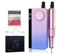 Taladro de uñas, Electric Nail Drill, 35000 RPM Rechargeable Manicure Machine With Pause Mode Sander For Nails Gel Polish Salon Equipment For Training And Home Use para uñas acrílicas(Pink)