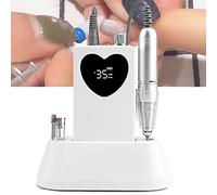 Taladro De Uñas Eléctrico Con Pantalla Portátil De 35000 Rpm, Pulidor De Uñas Silencioso Recargable De 45 W, Juego De Máquina Pulidora De Uñas Eléctrica,White