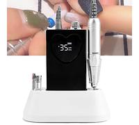 Taladro De Uñas Eléctrico Con Pantalla Portátil De 35000 Rpm, Pulidor De Uñas Silencioso Recargable De 45 W, Juego De Máquina Pulidora De Uñas Eléctrica,Black