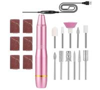 Taladro de uñas eléctrico, de uñas eléctrica, kit de máquina de taladro de uñas portátil | Juego de pulido con broca de uñas, herramienta de manicura y pedicura para sacapuntas de uñas