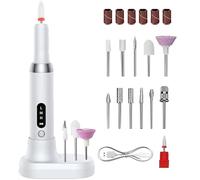 Taladro de uñas eléctrico, eléctrica para uñas, kit de taladros de uñas de velocidad ajustable, amoladora de uñas con 12 brocas, 13,2 x 2,3 cm, amoladora eléctrica profesional para , uso