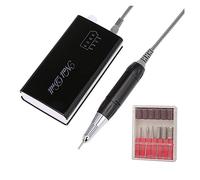 Taladro de uñas eléctrico inalámbrico portátil de 35000RPM, removedor de gel acrílico, kit de brocas for lima de uñas, equipo de pulido de uñas(Nero)
