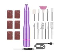Taladro de uñas eléctrico portátil - Juego de limas de uñas eléctricas | Herramientas de manicura y pedicura con brocas de uñas, juego de pulido para uso en salón de belleza, herramienta de cuidado de