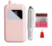 Taladro de uñas eléctrico profesional portátil y recargable con brocas Máquina de lima de uñas inalámbrica for dar forma, pulir y quitar uñas de gel for salón de casa(Pink)