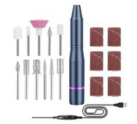 Taladro de uñas eléctrico, taladro de uñas eléctrico portátil, kit de taladro de uñas, juego de pulido con brocas de uñas, herramientas de manicura y para principiantes y profesionales