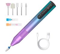 Taladro de Uñas Inalámbrico【650mAh】 - Kit Profesional con 6 Brocas【Sin Cables】| Ruido Bajo + Diseño Aluminio Gradient Green | Para Manicura Acrílica y Gel