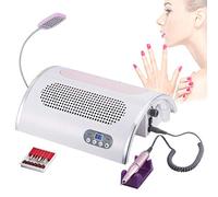 Taladro de uñas multifuncional 4 en 1, pulidora de uñas eléctrica Colector de succión de polvo 25000RPM UV LED Secador de uñas Lámpara Kit de herramientas de manicura y arte