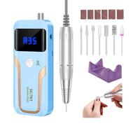 Taladro de uñas portátil profesional de 35000 RPM, máquina de lima eléctrica recargable para uñas acrílicas, eliminación de pulido de gel, lima electrónica inalámbrica con kit de brocas para salón de