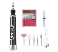 Taladro De Uñas Profesional - 13,1x2,3 Cm, Ajustable, Alta Velocidad, Bajo Nivel De Ruido | 18 Bits Bajo Ruido Profesional | Juego De Taladro De Uñas Inalámbrico Portátil, Para Manicura, Eli