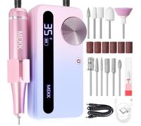 Taladro de uñas profesional, taladro de uñas inalámbrico de 35000 RPM para uñas acrílicas, máquina eléctrica con brocas, lima de uñas recargable portátil para salón y hogar (multicolor)