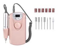Taladro de Uñas Recargable de 30000 Rpm, Taladro de Uñas Eléctrico Portátil, Juego de Brocas de Uñas de 7 Piezas, Lima de Uñas Profesional con Pantalla Led, Adecuado Para Salón de Uñas O Uso Do (rosa)