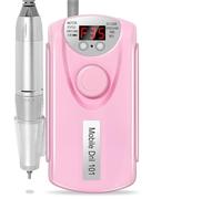 Taladro de uñas recargable de 35000/45000 RPM, lima de manicura eléctrica portátil profesional for uñas, esmalte de gel, elimina el pulido.(35000RPM-Pink)