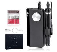 Taladro de uñas recargable de 35000RPM, máquina de manicura con modo de pausa, lijadora eléctrica de uñas for esmalte de uñas en Gel, equipo de salón de uñas(Nero)