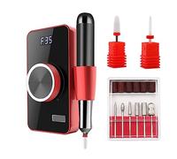 Taladro de uñas, Taladro de uñas 35000 RPM, lijadora inalámbrica recargable for manicura, máquina portátil for(Rot)