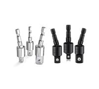 Taladro eléctrico de 360°, destornillador neumático, adaptador universal de mango hexagonal a cabezal cuadrado, adaptador giratorio, herramienta de varilla de conexión, 3 unidades(T1030-3pc-Silver)