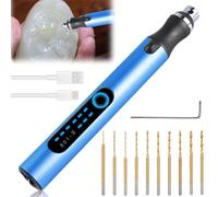 Taladro eléctrico de mano con 10 puntas, 3 velocidades, mini taladro recargable, juego de brocas para hacer joyas, resina, plástico, madera, placas de circuito impreso de cuero