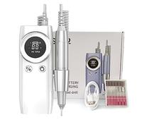Taladro eléctrico de uñas 45000RPM, lijadora eléctrica inalámbrica recargable for Gel acrílico, taladro manicura for salón Potente y eficiente(Bianco)