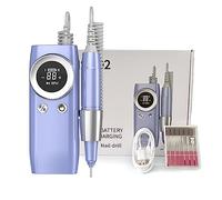 Taladro eléctrico de uñas 45000RPM, lijadora eléctrica inalámbrica recargable for Gel acrílico, taladro manicura for salón Potente y eficiente(Purple)