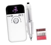 Taladro eléctrico de uñas de 45000 rpm, herramienta de manicura de bajo ruido, juego de brocas de lima para salón de belleza y uso doméstico