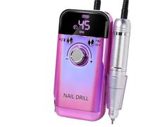 Taladro eléctrico for uñas de 45000 RPM, taladro profesional for gel, lima portátil recargable y silenciosa(PURPLE)