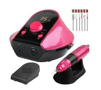 Taladro eléctrico for uñas, juego de manicura de cortadores profesionales de 45000RPM for salón de manicura de uñas acrílicas, lima de uñas de bajo ruido for pedicura(Pink)