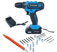 Taladro Eléctrico Inalámbrico con Batería | Herramienta Manual Inalámbrica de 21V, 2 Velocidades, Sin Escobillas Recargable,Incluye Juego de Puntas de Atornillador,Reparaciones en Casa, Carpintería, B