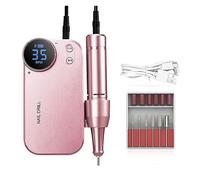 Taladro eléctrico para uñas, Máquina perforadora de uñas de 35000 RPM, lima de uñas eléctrica for pulido de Gel, máquina de manicura recargable con uñas y herramientas LCD Hd para uso doméstico y en s