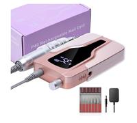 Taladro eléctrico para uñas, Taladro eléctrico de uñas 35000RPM, lijadora recargable, juego removedor gel con pantalla LED, equipo portátil pulido salón(P40 SET 4)