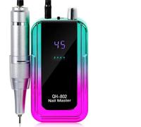 Taladro eléctrico recargable for uñas de 45000 RPM, lima profesional for pulir , pulidor silencioso for salón(Green)