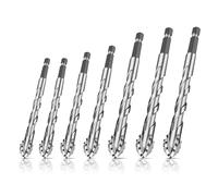 Taladro excéntrico con cuatro ranuras y dientes de sierra, broca dentada de cuatro filos, vástago hexagonal de 1/4, juego de brocas para azulejos de alta resistencia con punta de carburo