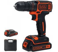 Taladro inalámbrico BLACK+DECKER sin percutor 18V en estuche BDCDC18K1B