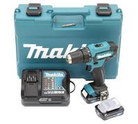 Makita - DF333DSAE - Taladro y atornillador con 2 baterías, Li-Ion, 12 V, 2 ah, 30 nm, iluminación led, caja de plastico