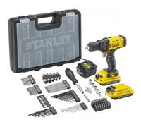 Taladro inalámbrico Stanley FatMax V20 con juego de accesorios, 100 piezas, 18 V SFMCD700D2A