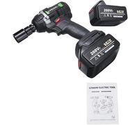 taladro, Llave de impacto eléctrica inalámbrica 380 Nm con 2 baterías recargables, taladro sin escobillas, luz LED, llave vaso 1/2 pulgada, destornillador eléctrico, herramientas