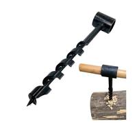 Taladro Manual Bushcraft, taladro de barrena Manual de acero al carbono, broca de supervivencia Manual portátil, herramienta de perforación de madera de supervivencia autorroscante(25 x 230mm)